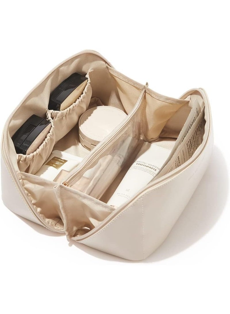 Shein Travel makeup bag, large capacity cosmetic bag for women, lightweight, waterproof, open and flat toiletry organizer, 23 x 10 x 11 cm, travel accessory - Image 1